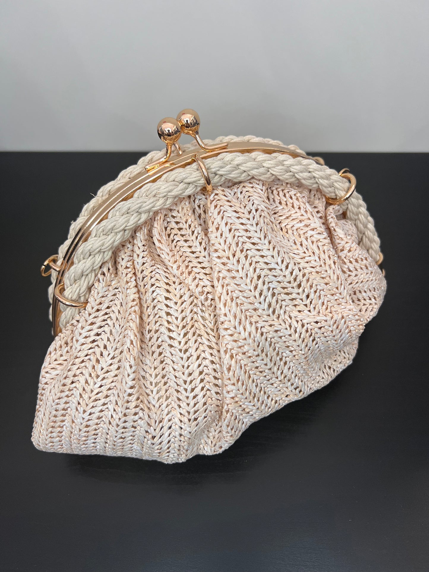 BORSA RAFFIA CLIP